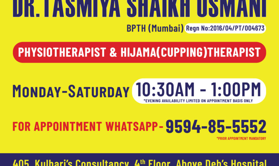 Dr Tasmiya Physiotherapist & Hijamah (Cupping) Therapist